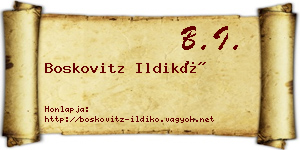 Boskovitz Ildikó névjegykártya