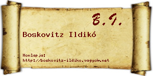 Boskovitz Ildikó névjegykártya